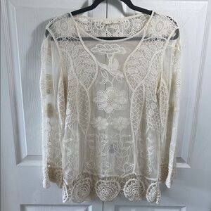 Adiva Cream Lace Blouse
